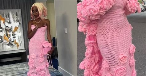 18-Year-Old Black Teen Crochets Her Own Prom Dress With Matching Handbag