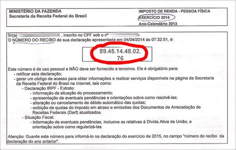 Comprovante De Entrega Irpf Receita Imagesee