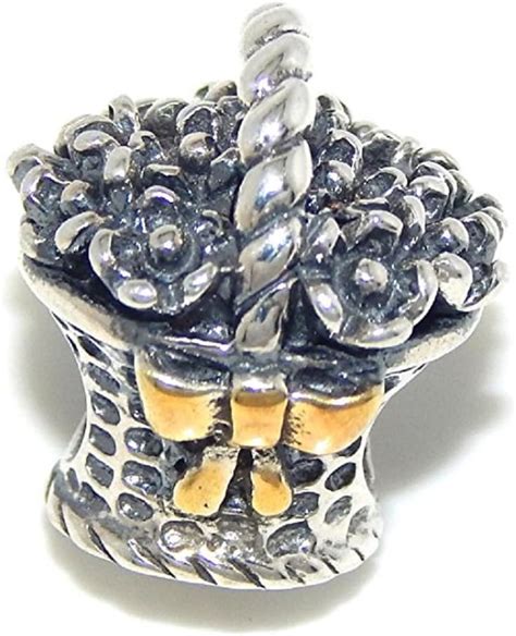 Amazon ICYROSE Solid 925 Sterling Silver Flower Basket With Gold