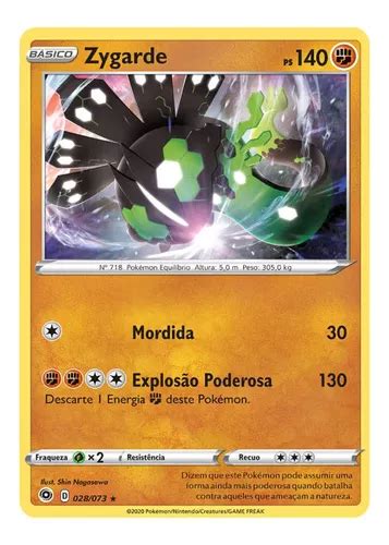 Carta Pokémon Lendário Zygarde Caminho Do Campeão Parcelamento sem juros