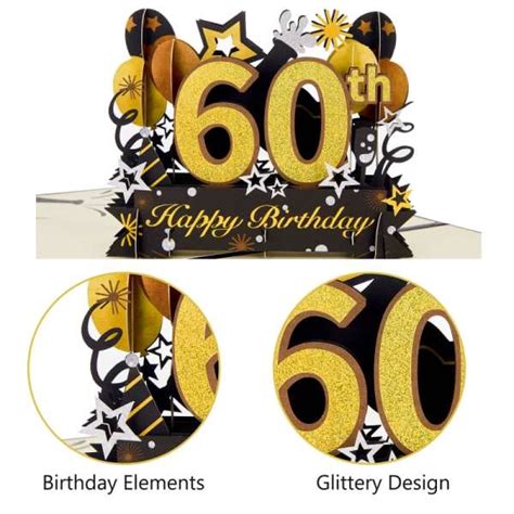 Happy 60th Birthday Pop Up Card Homanga