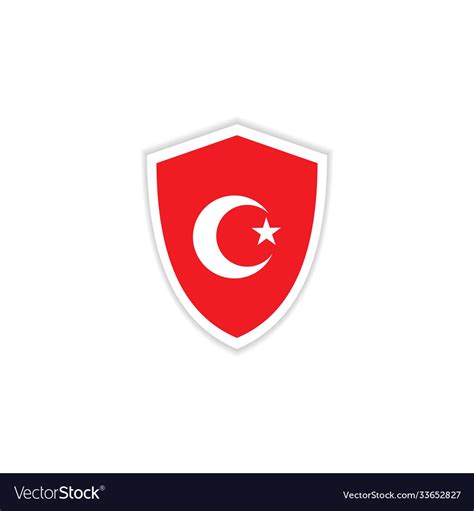 Turkey Flag Emblem Template Design Royalty Free Vector Image