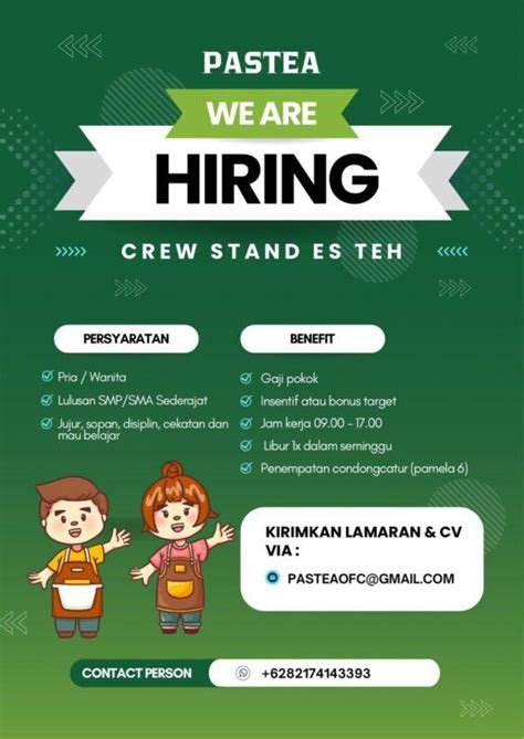 Lowongan Kerja Crew Stand Es Teh Di Pastea LokerJogja ID