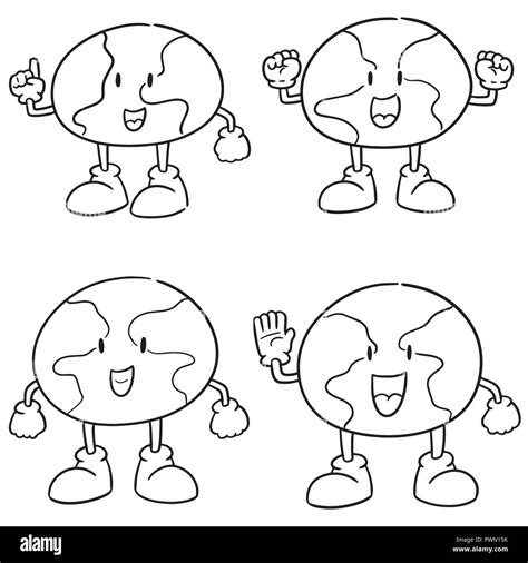 Vector Set Of Earth Cartoon Stock Vector Image And Art Alamy