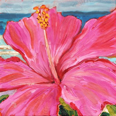 Pua Akala (Pink Hibiscus) Hawaiian Floral Painting