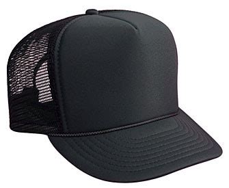 SOLID BLACK MESH Hat, Trucker Hat, Mesh Hat, Blank Plain Hats