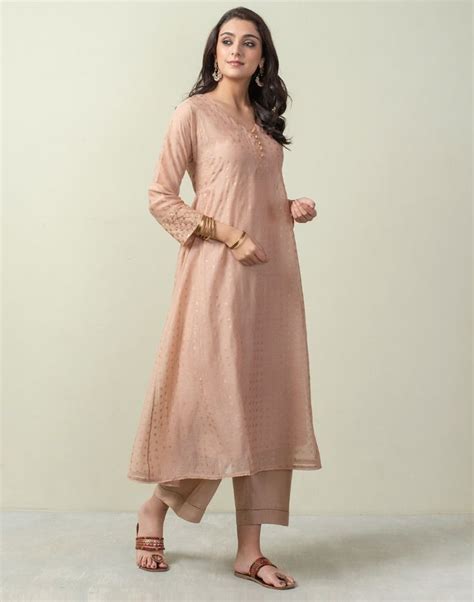 Buy Fabindia Cotton Silk Flared Printed Kurta Set Online In India