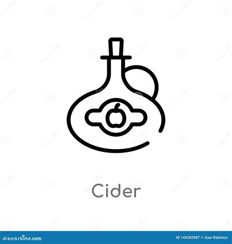 Icono Del Vector De La Sidra Del Esquema L Nea Simple Negra Aislada