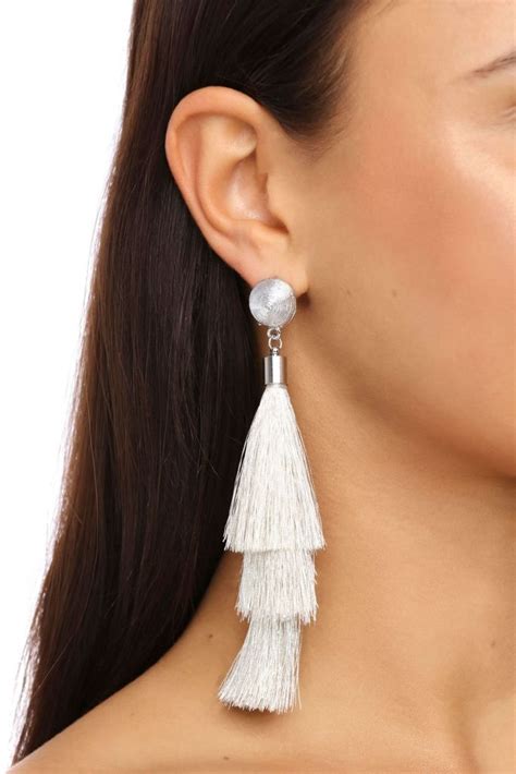 Silver Metallic Tassel Earrings Metallic Tassel Earrings Tassel Earrings