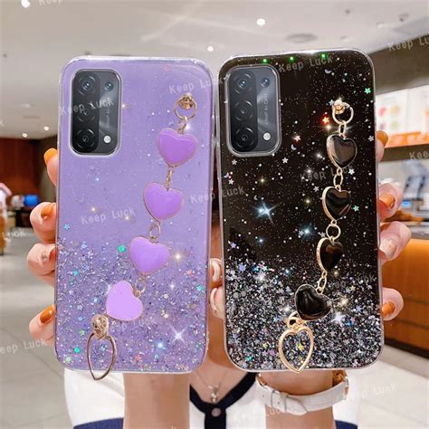 Luxus Glitter Armband Liebe Herz Telefon Fall F R OPPO A5 A9 A15 A15S