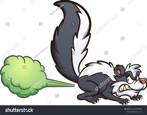 Angry Cartoon Skunk Spraying Toxic Fumes Stock Vector (Royalty Free ...