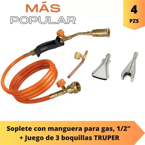 Kit Soplete Mechero Con Manguera Boquillas Para Soldar Env O Gratis