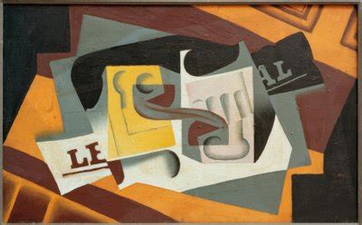 Verre Et Journal Juan Gris Estampe D Art