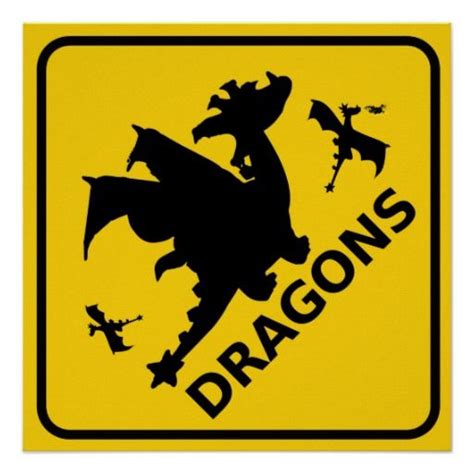 Beware Of Dragons Warning Sign Zazzle Custom Posters Personalized