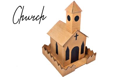 How To Make Church With Cardboard DIY Cardboard Church Small YouTube