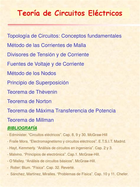 Fundamentos De La Teoría De Circuitos Eléctricos Pdf Resistencia Eléctrica Y Conductancia