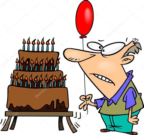 Cartoon Old Man Birthday Cake ⬇ Vector Image by © ronleishman | Vector Stock 13984128