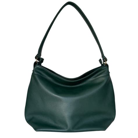 Green Leather Hobo Bag Slouchy Leather Purse For Women Laroll Bags