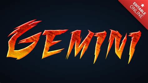 Gemini Efecto Fuego Diablo Generador De Efectos De Texto