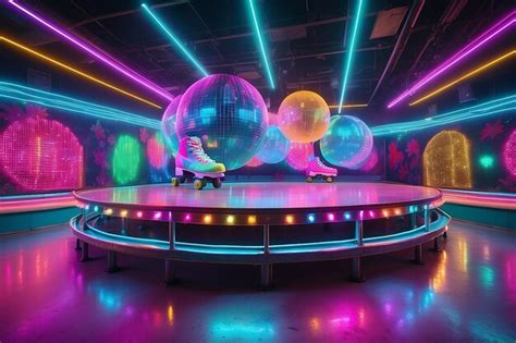 Premium Photo | Retro Roller Skating Rink
