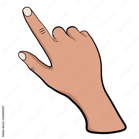 Vector Illustration Of A Hand With A Pointing Finger On A White