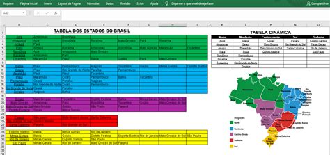 Tabela Dos Estados Do Brasil Excel Adriel Mariano Teixeira Hotmart