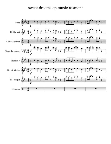 Sweet Dreams Ap Music Sheet Music For Trumpet In B Flat Flute Drum