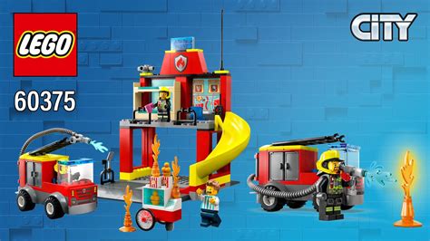 Lego® City Fire Station And Fire Truck 60375 [153 Pcs] Step By Step Building Instructions Tbb