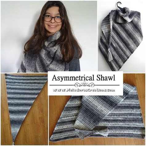 Asymmetrical Shawl Free Crochet Pattern And Crochet Tutorials