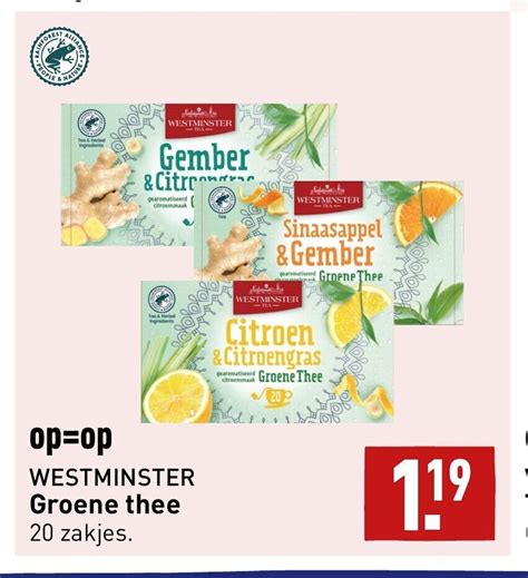 Westminster Groene Thee Zakjes Aanbieding Bij Aldi