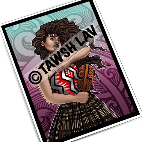 Maori Wahine Warrior Pacific Islander New Zealand Polynesian Art Print