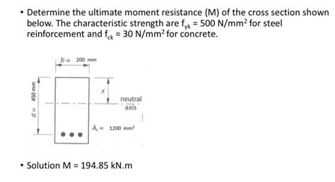 Solved • Determine The Ultimate Moment Resistance M Of The