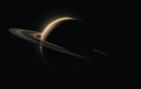 Wallpaper Space Saturn Minimalism Cosmos Planet Black Background