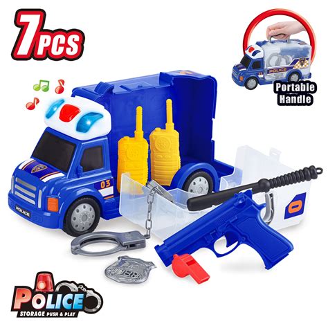 Best Choice Products 7-Piece Kids Portable Police Truck Pretend Play ...