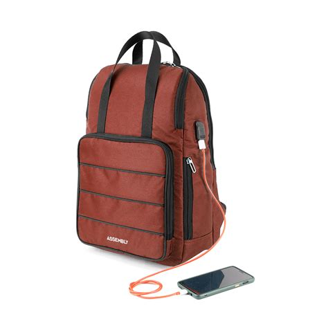 Rust Laptop Backpack Usb Charging Port Premium Office Laptop Bag