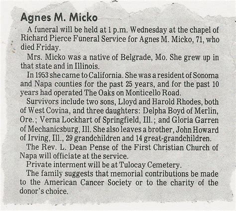 Agnes Myrtle Howard Micko Find A Grave Memorial