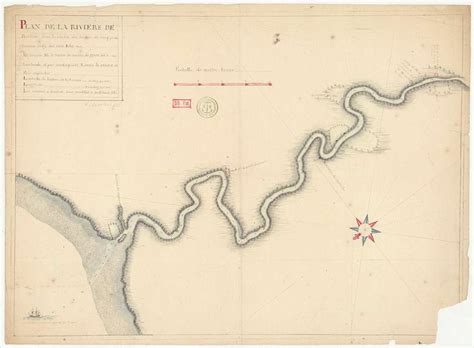 Plan de la Rivière de Barbice avec la cantité des brasses de cinq pieds