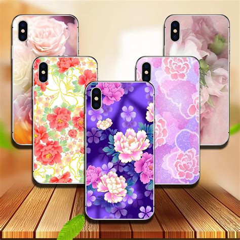 Floral Phone Case For Iphone X Xs 9 8 7 6 6s Plus Case Girly Soft Silicon Cover For Iphone 5 5s