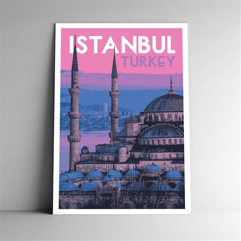 Istanbul Turkey Vintage Travel Poster Postcard Wpa Style Retro Hagia