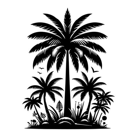 palm tree silhouette outline design images    freepik