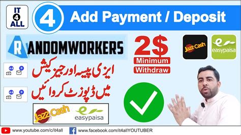 How To Deposit In Randomworkers Through Easypaisa And Jazz Cash