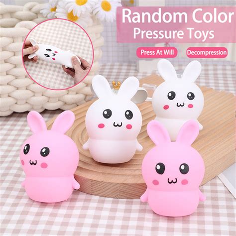 Raox Rabbit Squeeze Toy Soft Tpr Lovely Bunny Doll Anti Stress Pinch