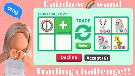 Trading Rainbow 🌈 Wand Roblox Adopt Me Youtube