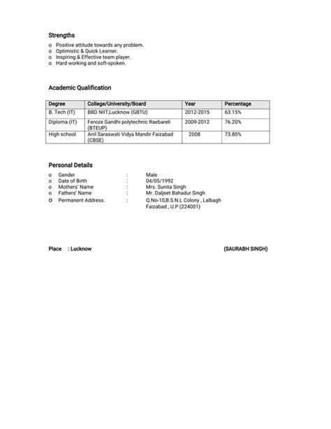 Saurabh Singh Entrylevel Resume Pdf