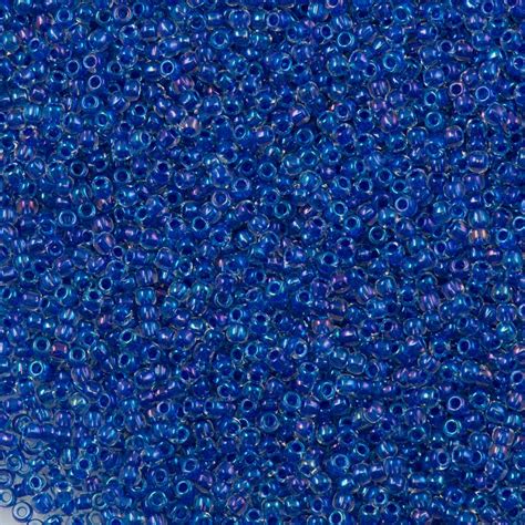 50g Toho Round Seed Bead 80 Inside Color Luster Crystal Caribbean Blu Aura Crystals Llc