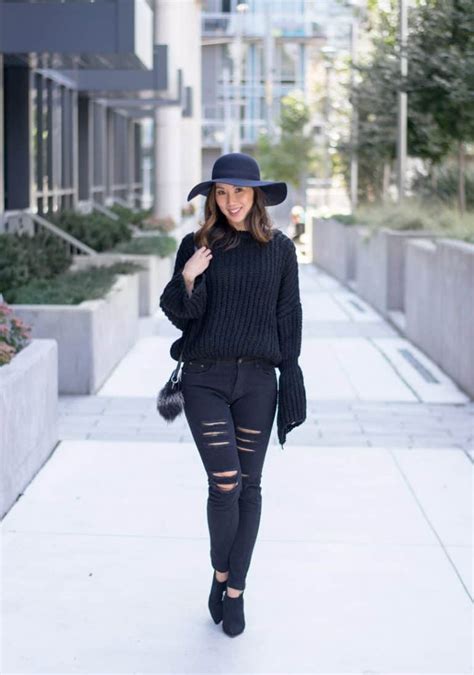 Chic All Black Sweater Outfit For Fall Yesmissy