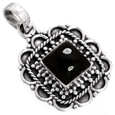 Solid Sterling Silver Stylish Jewelry Genuine Black Onyx Gemstone