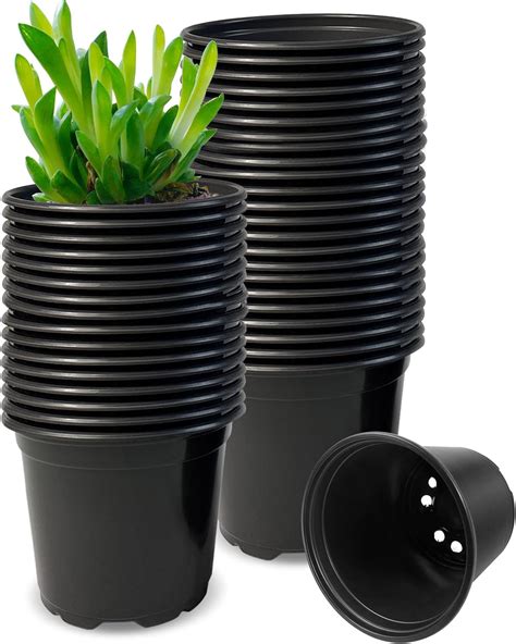 Raookif 50 Pack Nursery Pots 3 Inch Nursery Pot For Plants Small Plastic Plant