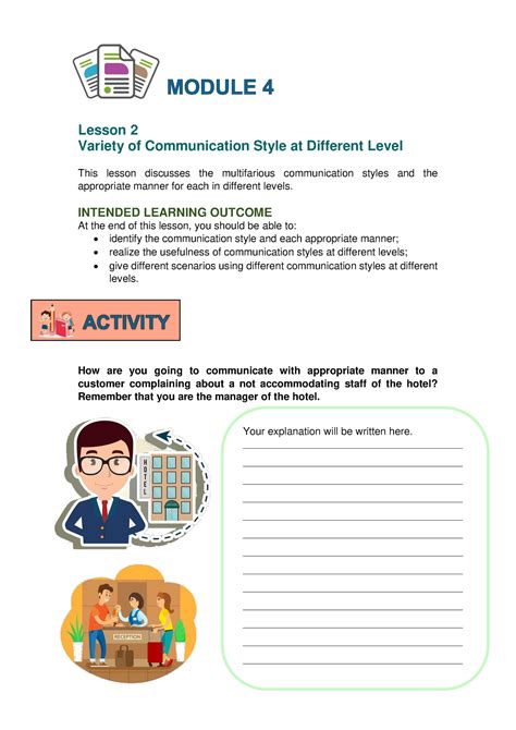 Edited Ppd Module 4 Lesson 2 Lesson 2 Variety Of Communication Style At Different Level This