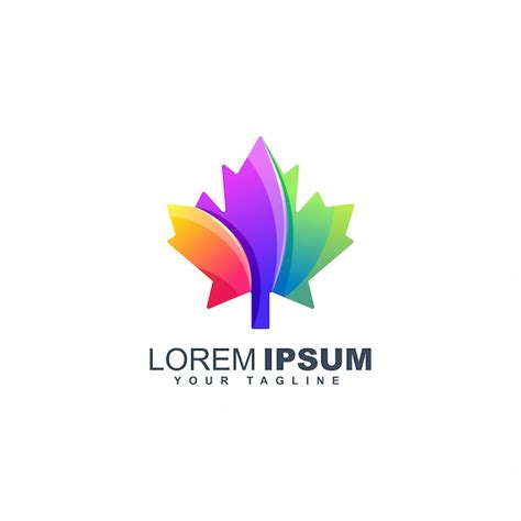 Premium Vector Colorful Maple Leaf Logo Design Template